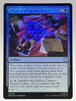 Pictures of Spider-Man FOIL Marvel's Spider-Man 109 NM Magic MTG - Image 1