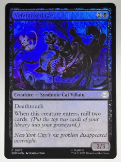 Venomized Cat FOIL Marvel's Spider-Man 72 NM Magic MTG - Image 1