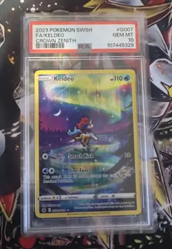 2023 POKEMON SWORD & SHIELD CROWN ZENITH #GG07 FULL ART/KELDEO PSA 10 - Image 1
