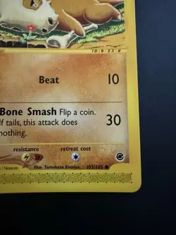Pokemon TCG Cubone 2002 Expedition Base Set #103/165 Near Mint - Image 2
