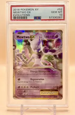 2016 POKEMON XY EVOLUTIONS #52 MEWTWO EX PSA 10 - Image 1