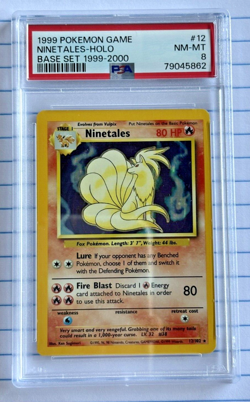 Ninetales - Base Set Unlimited Holo (12/102) Pokemon 1999- PSA 8 NM-Mint - Image 1