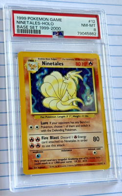 Ninetales - Base Set Unlimited Holo (12/102) Pokemon 1999- PSA 8 NM-Mint - Image 2