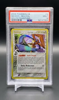 2006 POKEMON EX HOLON PHANTOMS #4 DEOXYS REV FOIL REVERSE HOLO *PRINT LINE PSA 9 - Image 1