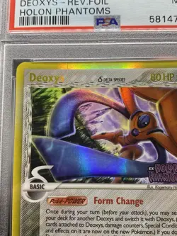 2006 POKEMON EX HOLON PHANTOMS #4 DEOXYS REV FOIL REVERSE HOLO *PRINT LINE PSA 9 - Image 2