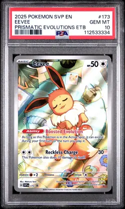 2025 POKEMON SVP EN-SV BLACK STAR PROMO #173 EEVEE PSA 10 - Image 1