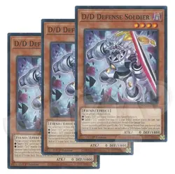 Yugioh - D/D Defense Soldier x 3 - 1st Edition NM - Plus Free Holo Card - Image 1