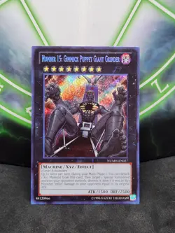 Yugioh Number 15: Gimmick Puppet Giant Grinder NUMH-EN027 Secret Rare 1st Ed NM - Image 1
