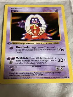 JYNX 31/102 First Edition Shadowless Base Set Pokemon Card Near Mint - Image 1