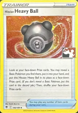 Holo Hisuian Heavy Ball 146/189 Cosmos Pokemon Play! Prize Pack Series 3 Card NM - Image 1