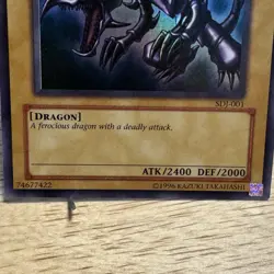 Yu-Gi-Oh Red-Eyes Black Dragon SDJ-001 Ultra Rare Holo Card M/Nm Condition - Image 3