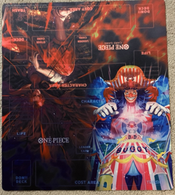 One Piece Card Game Official 2 Player Playmat Shanks vs Buggy Bandai TCG - Image 1
