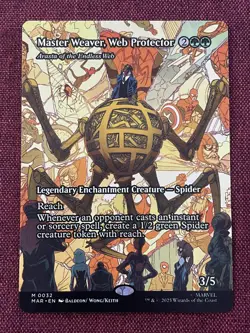 Master Weaver, Web Protector FULL ART Arasta NM/M MTG Spiderman Magic Card - Image 1