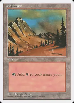 11x MOUNTAIN (dry) Basic Lands - NM/LP - 4th Edition - SPARROW MAGIC - Image 1
