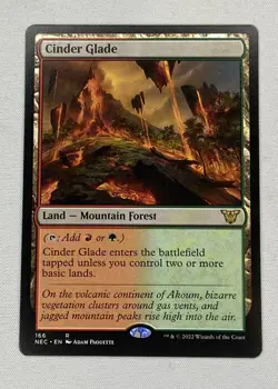 MTG - Cinder Glade - Kamigawa Neon Dynasty Commander - NEC 166 - Rare - Image 1