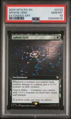 2025 MTG FINAL FANTASY COMMANDER EXTENDED ART #0123 SPHERE GRID PSA 10 - Image 1