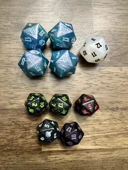 MTG Final Fantasy Gift Bundle "Crystal" Shinra Blue Oversized D20 Lot Of 10 - Image 1