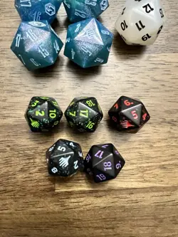 MTG Final Fantasy Gift Bundle "Crystal" Shinra Blue Oversized D20 Lot Of 10 - Image 3