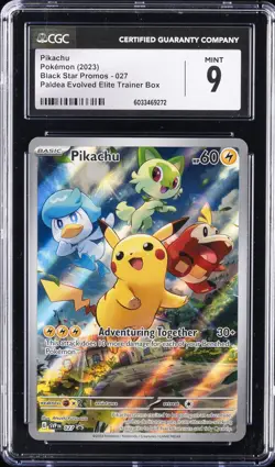 2023 POKEMON BLACK STAR PROMOS PALDEA EVOLVED ELITE TRAINER BOX PIKACHU CGC 9 - Image 1