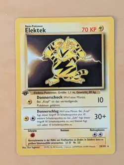 Pokemon ELEKTEK (ELECTABUZZ) German 1st Edition Base Set Rare 20/102 - Image 1
