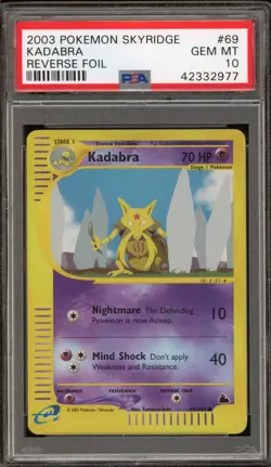 Pokemon Kadabra Skyridge Reverse Holo #69 PSA 10 Gem Mint - Image 1
