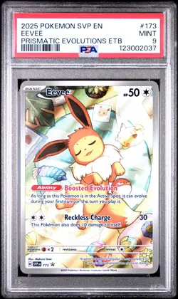 2025 POKEMON SVP EN-SV BLACK STAR PROMO #173 EEVEE PSA 9 - Image 1