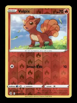 Vulpix (29) Reverse Holo Common SWSH08: Fusion Strike 029/264 NM Pokemon LP - Image 1