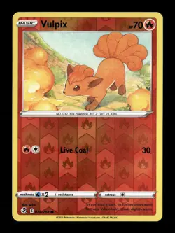 Vulpix (28) Reverse Holo Common SWSH08: Fusion Strike 028/264 NM Pokemon LP - Image 1