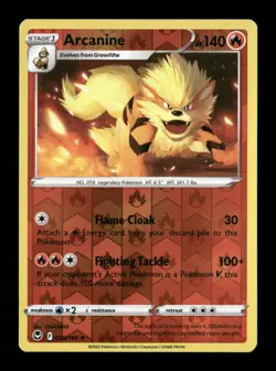 Arcanine Reverse Holo Rare SWSH12: Silver Tempest 020/195 NM Pokemon LP - Image 1