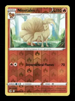 Ninetales (30) Reverse Holo Uncommon SWSH08: Fusion Strike 030/264 NM Pokemon LP - Image 1