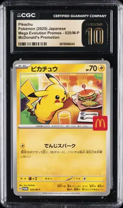 2025 POKEMON JPN MEGA EVOLUTION MCDONALDS PROMO #020/M-P PIKACHU CGC 10 PRISTINE - Image 1