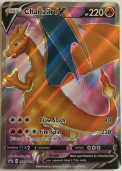 Pokemon TCG Charizard v SWSH050 Black Star Promo Full Art Champion's Path Mint - Image 1
