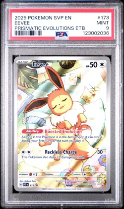 2025 POKEMON SVP EN-SV BLACK STAR PROMO #173 EEVEE PSA 9 - Image 1