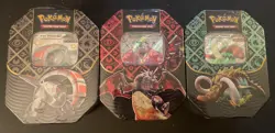 Pokemon TCG Paldean Fates Set of 3 Tins Brand New & Sealed - Image 1