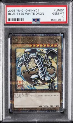 2025 YU-GI-OH! JAPANESE NYC1 #JP001 BLUE-EYES WHITE DRAGON PSA 10 - Image 1