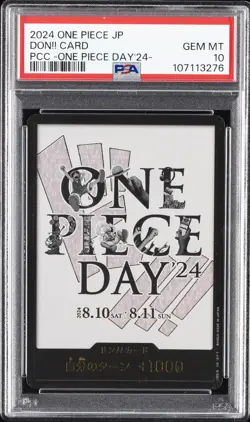 2024 ONE PIECE JPN PREMIUM COLLECTION ONE PIECE DAY'24 DON!! CARD PSA 10 - Image 1