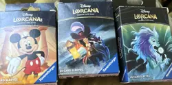 Disney Lorcana TCG Trading Card Sleeves 65 Count New Sealed Lot Of 3 - Image 1