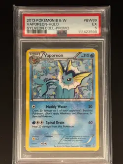 2013 POKEMON BW PROMO BW89 VAPOREON-HOLO SYLVEON COLLECTION PSA 5 Graded Card - Image 2