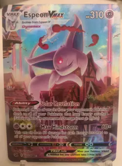 *Custom-made*HighQuality, Espeon Vmax #270,Textured Holo"Display Card" - Image 1