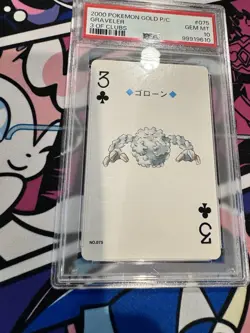 PSA10 2000 POKEMON GOLD VERSION PLAYING CARDS 075 GRAVELER 3 OF CLUBS POP1! - Image 4