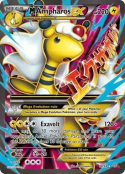 Pokemon M Ampharos EX (88 Full Art) LP 1st Edition Normal XY - Ancient Origins - Image 1