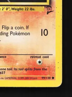 Vulpix 99/130 HP Base Set 2 English Pokemon Card TCG - Image 3