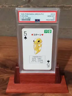 1996 Pokemon Kakuna Green Back Poker Playing Card 5 of Clubs - PSA 10 - Image 1