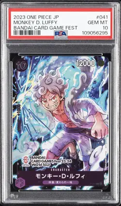2023 ONE PIECE JAPANESE PROMOS BANDAI CARD GAME FEST #041 MONKEY D. LUFFY PSA 10 - Image 1