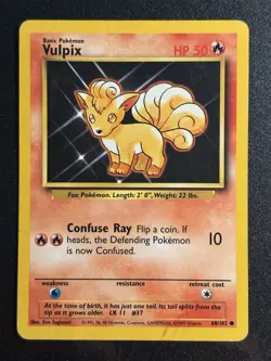Vulpix 68/102 - Base Set Common Pokemon TCG WOTC 1999 - HP Card - Image 1