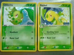 Pokemon Cards Ex Unseen Forces Chikorita 52/115 & Bayleef 35/115 Reverse Holo - Image 1