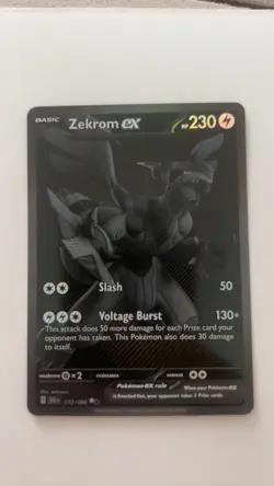Pokemon TCG Zekrom EX Black Bolt 172/086 BWR English Card, Near Mint Condition - Image 1