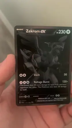 Pokemon TCG Zekrom EX Black Bolt 172/086 BWR English Card, Near Mint Condition - Image 2