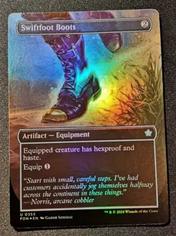 Swiftfoot Boots - Foil - Borderless - FDN - MTG - EN - NM - 0355 - Image 1