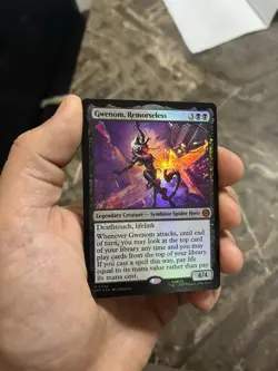 Gwenom, Remorseless Foil Marvel's Spider-Man NM MTG (in hand) - Image 1